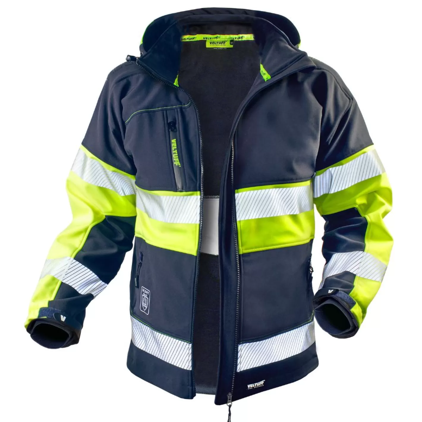 Discount VELTUFF Protex1 Softshell Jacket Navy / Yellow