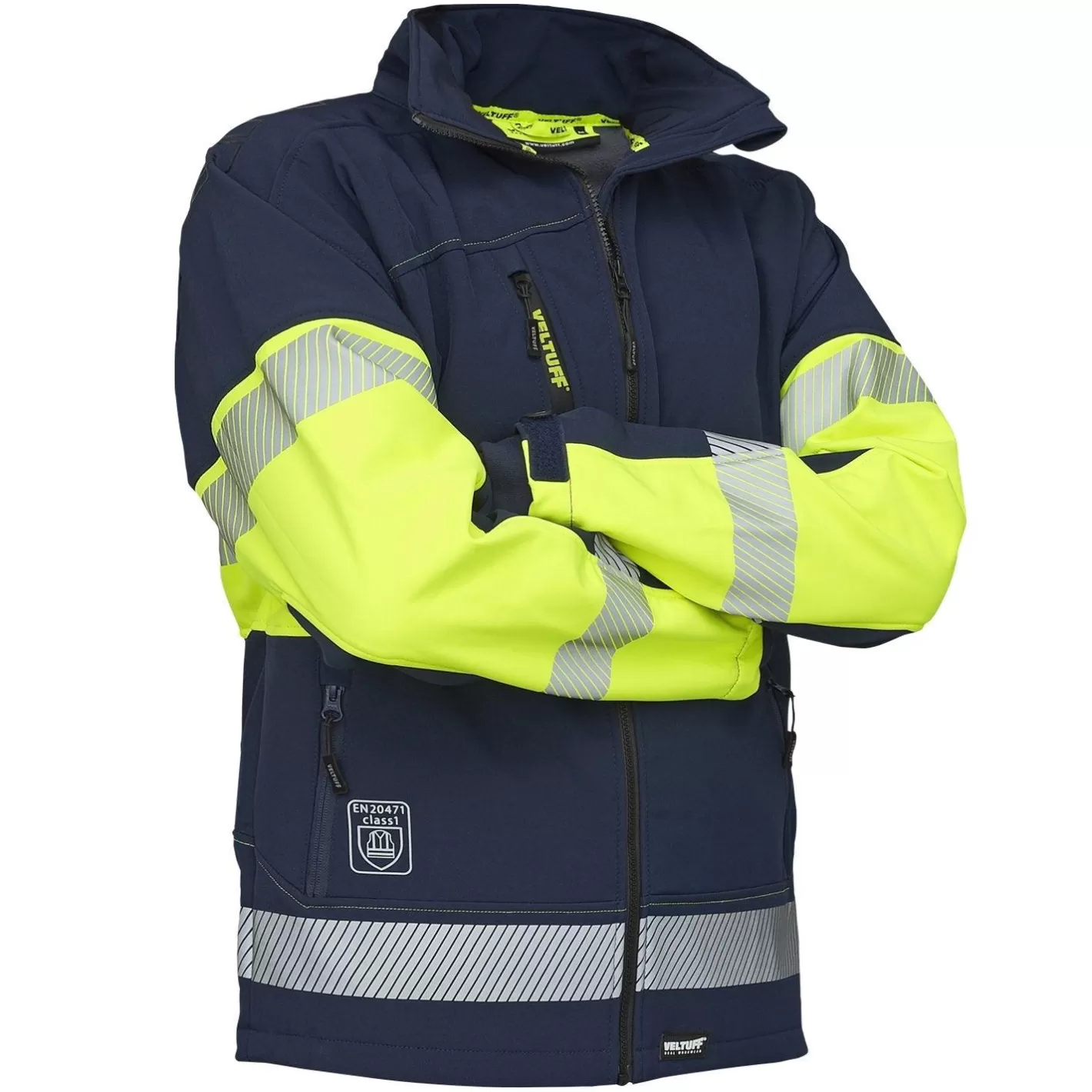 Discount VELTUFF Protex1 Softshell Jacket Navy / Yellow