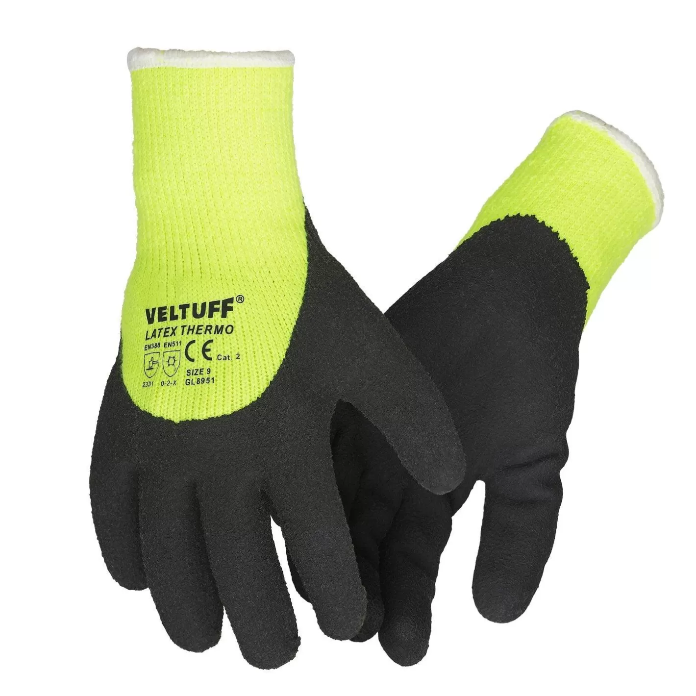 Sale VELTUFF Thermo Foamed Latex Gloves Yellow / Black